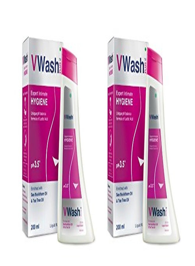 VWash Plus Intimate Hygiene Wash - 200 ml (Pack of 2) - Image 1